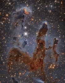 Pillars of the Eagle Nebula in Infrared