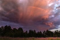Pink rainbow in a pink cloud from last summer south west Sweden 