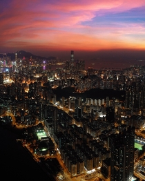 Pink skies - Hong Kong