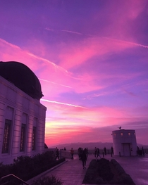 Pink sky I took a picture of exactly a year ago from the Griffith Observatory California US