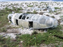 Plane wreckage from  on Howland Island deep in the Ocean halfway between Hawaii and Australia by Joann at enwikipedia 