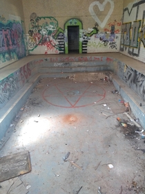 Pool in an abandoned hostpital
