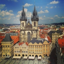 Prague Czech Republic from the top of the Old Town Hall 
