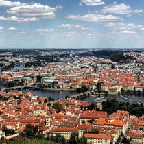Prague from petrin lookout tower 