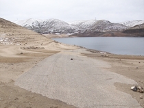 Pre- road in the reservoir of Lucky Peak Dam Idaho