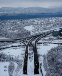 Pretty neat interchange in the snow