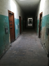 Prison cells in the concentration camp in Dachu
