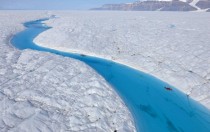 Pristine melt-water ravine Petermann Glacier Greenland 