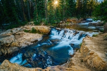 Provo River Waterfalls at Sunset Utah  OS