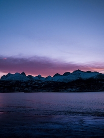 Purple skies in the Arctic - Mountains at Salstraumen Norway