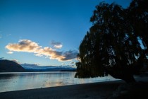 Quiet evening on the shore of Lake Wanaka New Zealand 