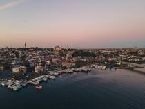 Quiet sunrise over the Bosphorus Istanbul Turkey 