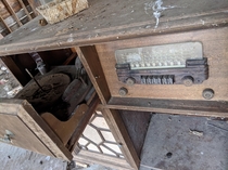 RadioRecord Player Cabinet in an Old Garage in Northern Michigan