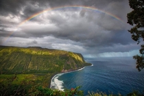 Rainbow between the Storms Waipio Valley the Big Island OC