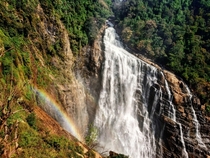 Rainbow over Unchalli falls Karnataka India   