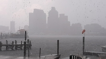 Rainstorm over Baltimore Harbor Maryland