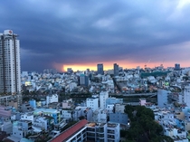 Rainy season sunset in Saigon