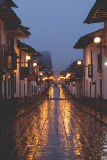 Rainy street in Chachapoyas Amazonas Peru
