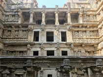 Rani Ki Vav Stepwell Gujarat IN  m long and  m deep this massive stepwell was built to collect water by the Chalukya dynasty and decorated as a temple It was completely buried only to be re-discovered and excavated during the s -- now a World Heritage sit