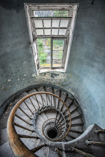 Rapunzel stairs in an old abbey in France 