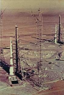 Rare image of two n- rocket in the launch pad