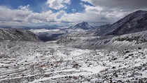 Rare snowfall on the slopes of Sairecabur Atacama northern Chile Elevation m 