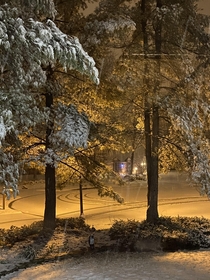 Rare snowy night in Ohio 