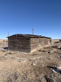 Recent find- old building by the railroad tracks of course made from railroad ties Colorado