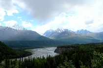 Recently returned from a few weeks in Alaska and visited  national parks This picture was taken in none of them The whole state is like this Matanuska River near Palmer AK 
