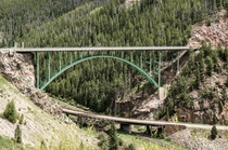 Red Cliff Bridge Highway  - One of two steel arch bridges in Colorado 