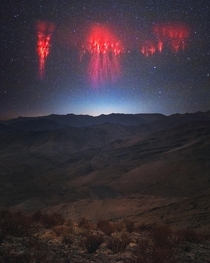 Red Sprite Lightning over the Andes by Yuri Beletsky Carnegie Las Campanas Observatory TWAN
