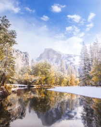 Reflecting on my favorite photo of  Fall in Yosemite with the first snowfall  nickfjord