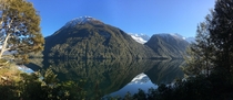 Reflection in Lake Gunn South Island New Zealand  x