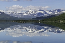 Reflection in Nedre Sjodalsvatnet Jotunheimen National Park Norway during a roadtrip a couple of years ago 