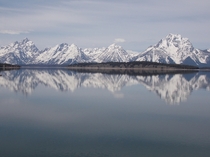 Reflection of the Teton Range in Jackson Lake Grand Teton National Park Wyoming 