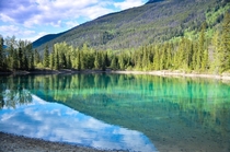 Reflections on a lake in Yoho National Park 