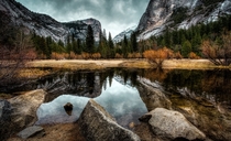 Reflections on Mirror Lake Yosemite National Park CA 