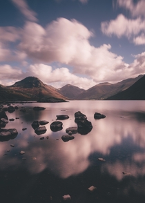 Reflections on Wast Water Lake District UK 