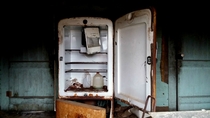 Refrigerator in Abandoned Farm House outside Mt Gilead NC 