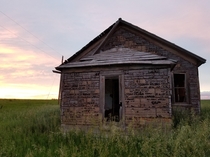 Remains of a rural Nebraska schoolhouse Highway  