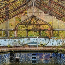 Remnants of a mansion swimming pool in Indiana