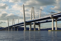 Rendering of new Tappan Zee bridge crossing the Hudson in New York 