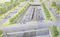 Rendering of proposal to turn Philadelphias Roosevelt Boulevard into an expressway