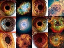 Resemblances between galaxiesnebulas and human eyes
