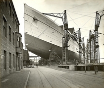RMS Empress of Britain under construction 
