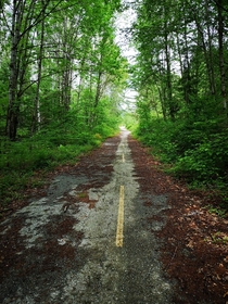 Road in Canada BC leading to a demolished corrections facility