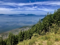 Road trip stop at Samish Overlook at Oyster Dome in Washington 