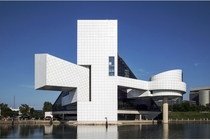 Rock and Roll Hall of Fame on the shore of Lake Erie Cleveland Ohio IM Pei designer Opened 