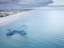 Roller Coaster Submerged in Atlantic Ocean Casino Pier Seaside Heights New Jersey 