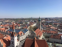 Rooftops in Munich looking from the tower at Church of St Peter 